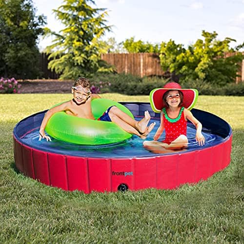 Piscina de cães dobráveis ​​XL Frontpet - piscinas de 60 de largura para cães grandes, piscina infantil e banheira