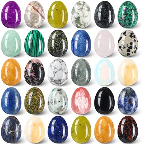 Nuenen 30 peças pedem pedras de ovo de rocha cristal de rocha a granel pedras precios de pedra mineral polida pedras
