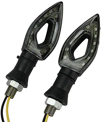 Motortogo 2pcs Motorcycle Diamond Turn Signal Blinkers Indicadores de LED de abdominais pretos compatíveis para 2011