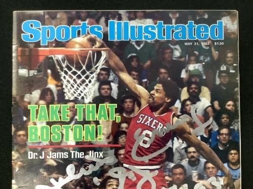 Julius Erving assinado Sports Illustrated Mag 31/05/82 Nenhum rótulo Dr. J Nets Auto Uda - Revistas Autografadas da NBA