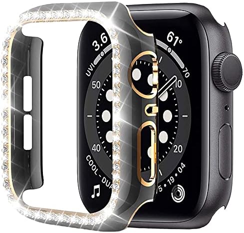 Ankang Diamond Crystal Case para Apple Watch 7 6 SE 40mm 44mm 41mm 45mm Iwatch Series 5 3 38mm 42mm Capas de proteção Mulheres