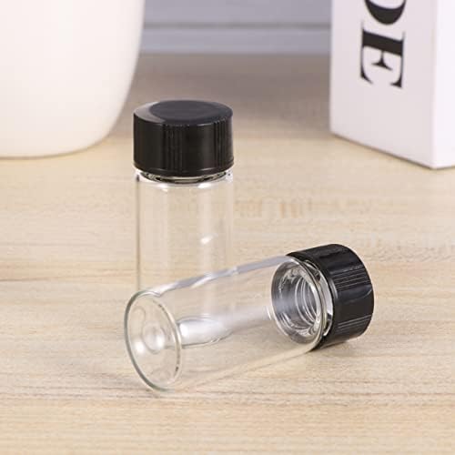 Garrafas de vidro marrom doiTool 20pcs amostra de líquido de vidro transparente frasco com tampas de parafuso 5 ml de deslocamento