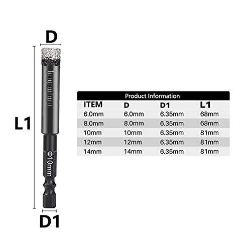 Cutter serra de orifício 6-14mm Vaccum Borda de diamante de diamante de vácuo para granito Mábil de mármore Ferramentas