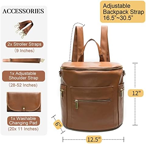 Miss Fong Leather Frelaper Back Mackpack, Backpack Frelaper Bag com mudança de alteração