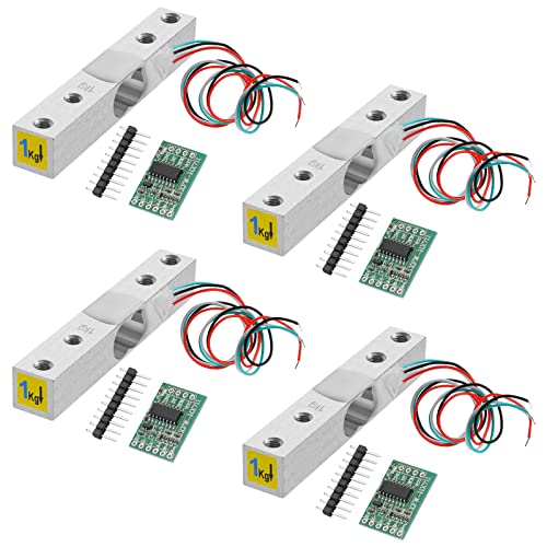 Sensor de peso da célula de carga digital - 4 conjuntos de 1 kg de carga de carga HX711 AD ADUSIT MODULE SENSOR DE PRESSÃO DE