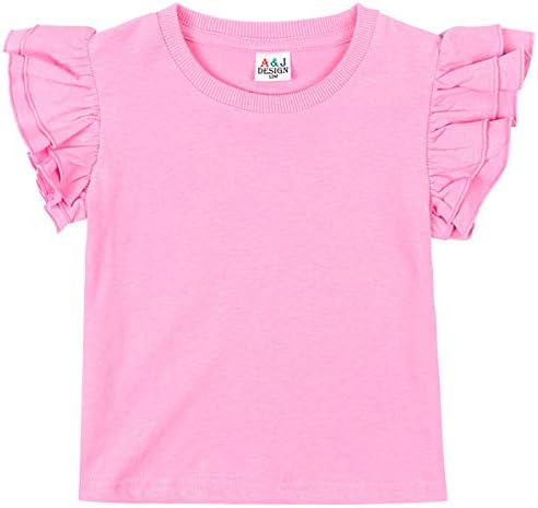 A&J Design Baby & Toddler Girl Ruffle, camisetas pesadas