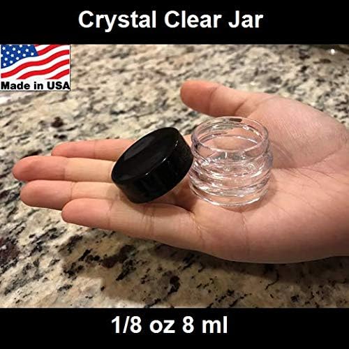 30 pcs cristal clear1/8 oz 6 ml frascos vazios tampa lisa preta