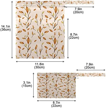 ZZXXB Folha de outono Saco de pano reutilizável de pano reutilizável com zíper para o zíper para a piscina de praia de viagem Ginásio