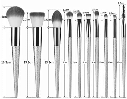 Cujux 10pcs Bruscos de maquiagem Definir gradiente de fã de pó de fundação Kit de escova de escova