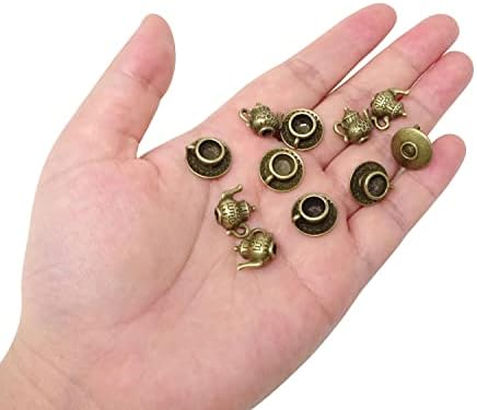 HONBAY 40PCS METAL TEAPOT TEA CHARMS PENDENTE PENDE