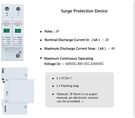 Gummmy 2p DC 600/800/1000VDC Dispositivo de proteção de surto 20-40Ka SPD Protetor