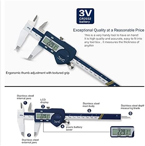 KXDFDC Aço inoxidável endurecido 0-150/200/300 mm PALIPER DIGITAL PALIPER VERNIER ELETRONIER MICROMETRO