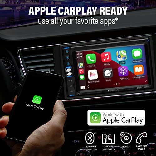 Planet Audio P62CP Sistema estéreo de áudio de carro - Apple CarPlay, Din Din Double Double, tela sensível