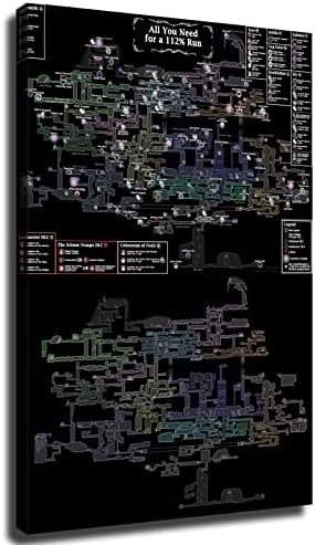 Mapa de mapa de hallestas pinturas de arte videogame de videogame de videogame hollow knight picture hd impressão poster