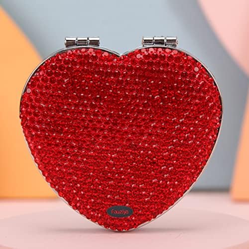 Fawziya Bling Heart Make Up Mirrors 2x Grow-Red