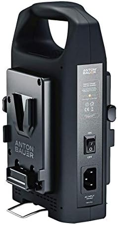 Anton/Bauer VM2 Dual Charger V-Mount, carregador de câmera, carregador de bateria, potência de dois dispositivos, plugue de