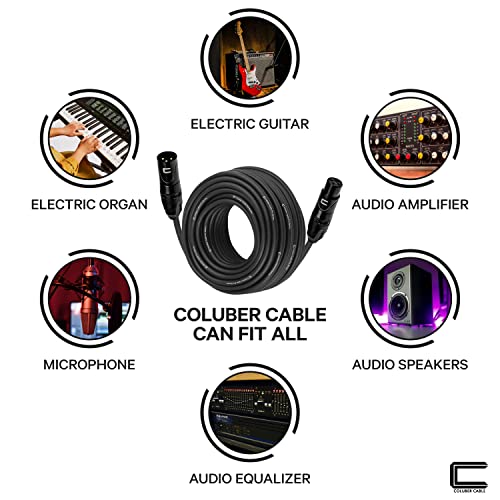 Balanced XLR Cable Male para Fêmea - 0,5 pés Black - Profector de cabo de microfone Pro PRO de 3 pinos para alto -falantes,