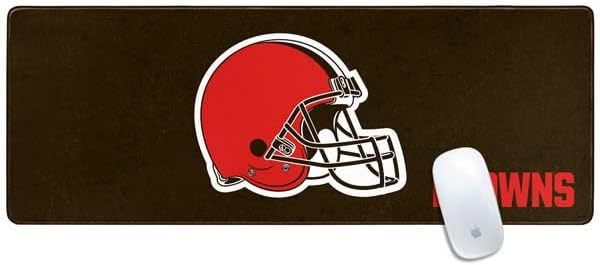 Skinit licenciado oficialmente NFL Cleveland Browns Design angustiado, 31,5 x 11,8 Bread bloco de mouse com bordas