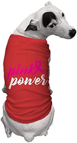 Power rosa - camisa de cachorro de fita de câncer de mama