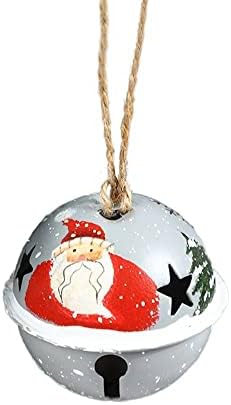 Rebaba metal enfeites de Natal Cartoon Bell pendurou pingentes de neve fofo Papai Noel Decoração para decorações de