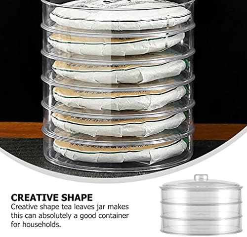 Recipiente de bolsa de chá Toyvian Caixa de armazenamento transparente de acrílico redonda 3 Camadas Cilindro de contêineres de contas
