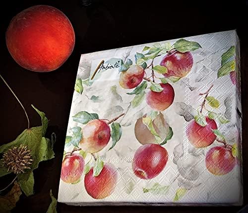 Aparelhos decorativos de água de outono de maçã de 20-CT 13x13 para decoupage guardanapos vintage de outono papel guardanapos