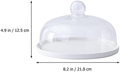 Bolo de vidro Stand com tampa de cúpula 7 prato multifuncional e placa de bolo, use como suporte de bolo, salada,