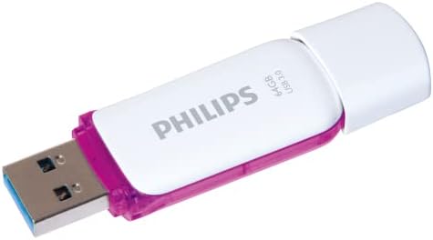 Philips High Speed ​​64 GB Flash Drive, Snow Edition USB 3.0 - Branco/Roxo, 100 MB/S