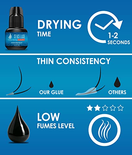Cola de extensão de cílios de evolução extra forte 5ml e pinça de cifra em forma de L STL-12 STL-12/adesivo/adesivo preto/precisão