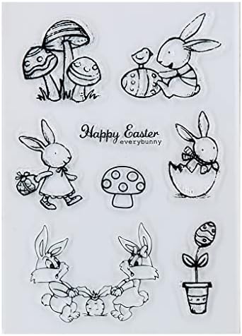 Ddoujoy Bunny Feliz Ovo de Páscoa Clear Selfs para decoração de cartões e recortes de bricolage 3022402