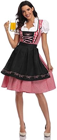 Dirndl Vestidos para mulheres alemão Oktoberfest Beer Baviera Carnival Costume de Halloween Cosplay Maid Dress Roupfits