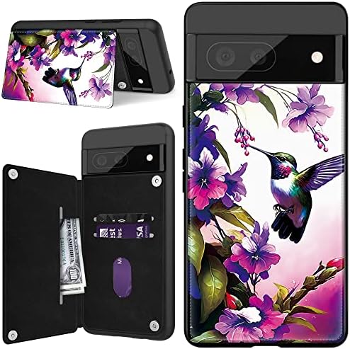 Ryuithdjp para Google Pixel 7 Case Wallet 6.3 Kickstand Hummingbirds Girl Design Case para pixel 7 Caixa de carteira com suporte