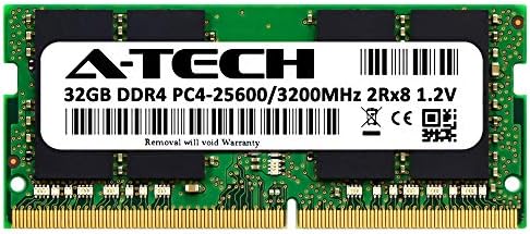 A-TECH 32GB RAM PARA MSI GF63 Laptop fino | DDR4 3200MHz PC4-25600 SODIMM 2RX8 1,2V 260 PIN Não ECC SO-DIMM Atualização