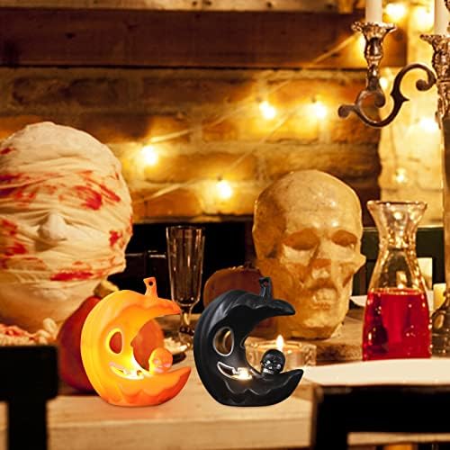 2pcs Halloween vela lâmpada colorida led cabeça noite luz pendurada para festas ao ar livre Halloween Gamer Lights