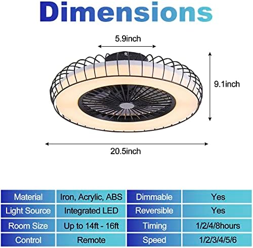 Ventilador de teto sem lâmina Viniv 21 '