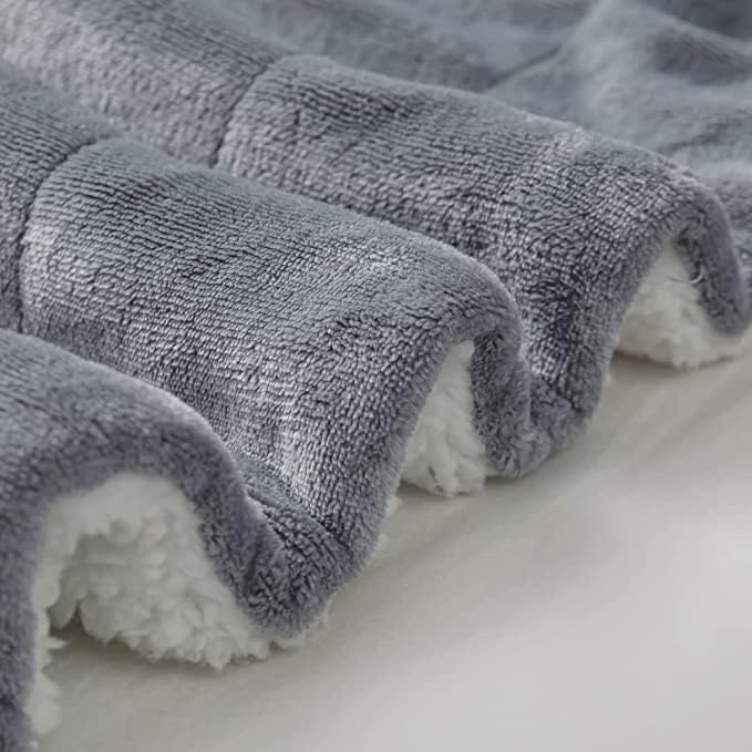 Bedelite Sherpa Fleece Blanket King Size, cobertores cinza grossos quentes para o inverno, cobertor de cama confuso super