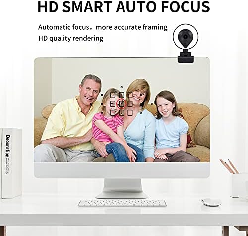 Webcam HD CENTOPTO 2K com microfone, webcam de streaming portátil com luz de anel de três níveis, foco automático, plugue e