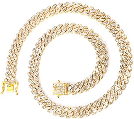 Cadeia de ligação cubana de Goodat para homens Miami Cuba de ligação Chain Chain Diamond Prong Cuban Iced Out Chain 16/18/20/22/24