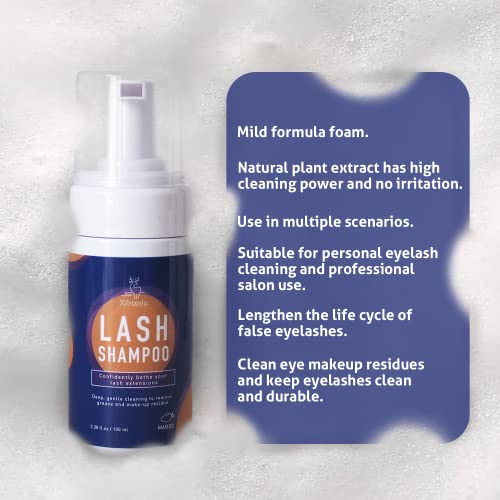 Lash Shampoo para extensões de cílios, shampoo de cílios livres de óleo, sem xampu de extensão de cílios de estimulação,