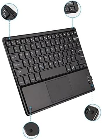 Teclado de onda de caixa compatível com Dell Latitude 7212 Tablet extremo robusto - teclado Slimkeys Bluetooth com trackpad, teclado