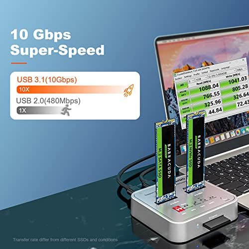 MAIWO 2 BAY USB C a M.2 NVME SATA SSD Duplicador da Estação de Delking SSD, MAX 10GBPS, M.2 SATA NVME SSD SD SD CARDE