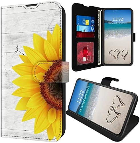 Jycuhtcl para Motorola Moto One 5G Ace Phone Case 6.7 Com Kickstand de porta -cartas, design de dente de girassol, capa