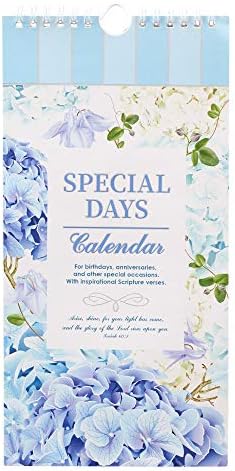 Presentes de arte cristãs Calendário Perpétuo Especial com Escritura, Floral Azul