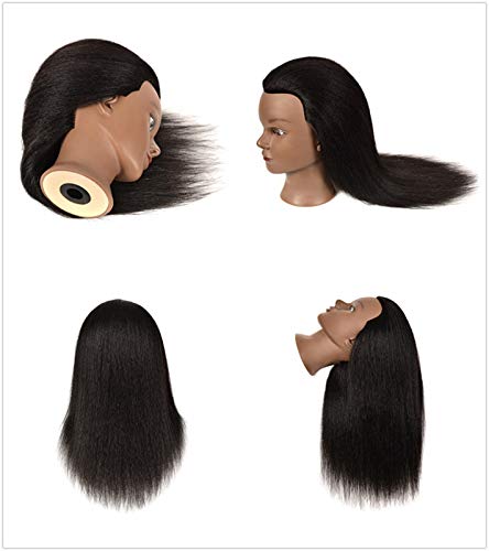 Mannequin Head Cabelo real para cabelos de penteado Cosmetologia Praticando a cabeça da boneca com grampo livre