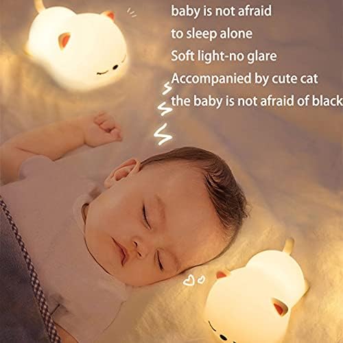 Yyqq Night Light for Kids, Luz noturna para meninas, bebê e criança, luz noturna fofa, lâmpadas de silicone macias, lâmpada LED recarregável