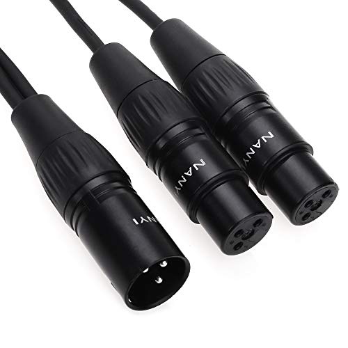 Nanyi XLR Splitter Microphone Cable XLR a XLR Cabos Patch Cabos 3 pinos XLR Male para XLR Dual Fêmea Adaptador de