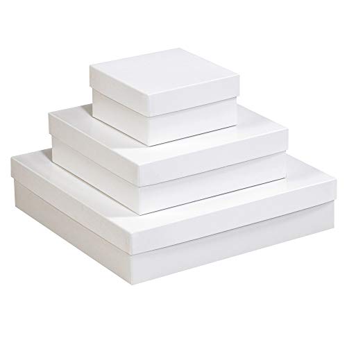 Parceiros Marca PDGB666W Deluxe Gift Box Bottoms, 6 x 6 x 6 , branco