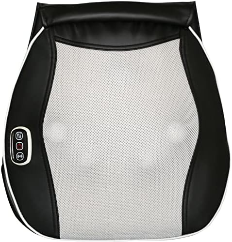 BackPlus Shiatsu Massage Pad com calor - dobra como massageador de pé e traseiro - inclui alça de cadeira ajustável e adaptador