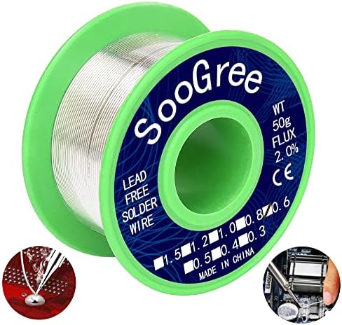 Soogree Solda Wire SN99.3 Cu0.7 Com núcleo de resina, Liga fina de solda de solda solda solda elétrica para solda elétrica,