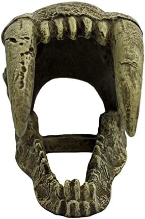 Komodo Réptil Terrarium realista Decoração de ornamentos de dente grande sabre | Fácil de limpar sob o aquário de água ou acessório